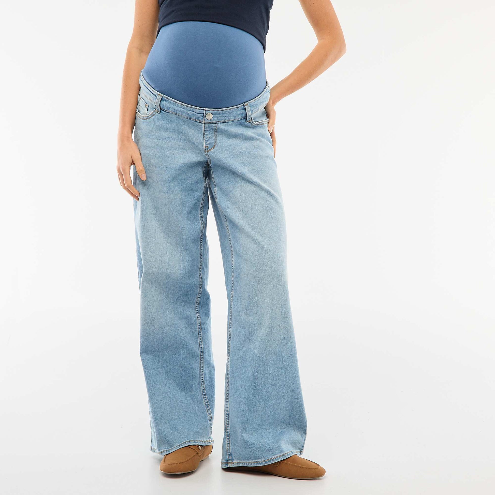 Wide Leg Maternity Jeans BLUE