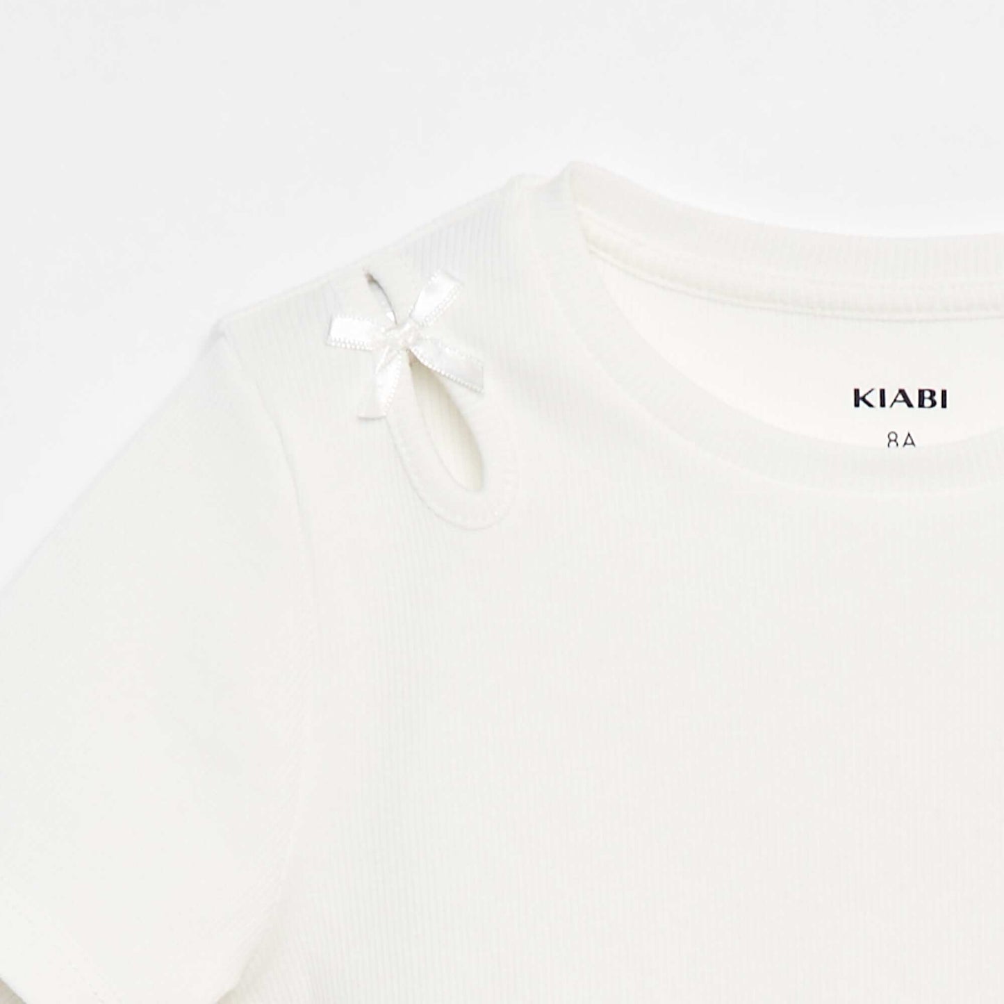 Short-sleeved T-shirt with fancy bows WHITE