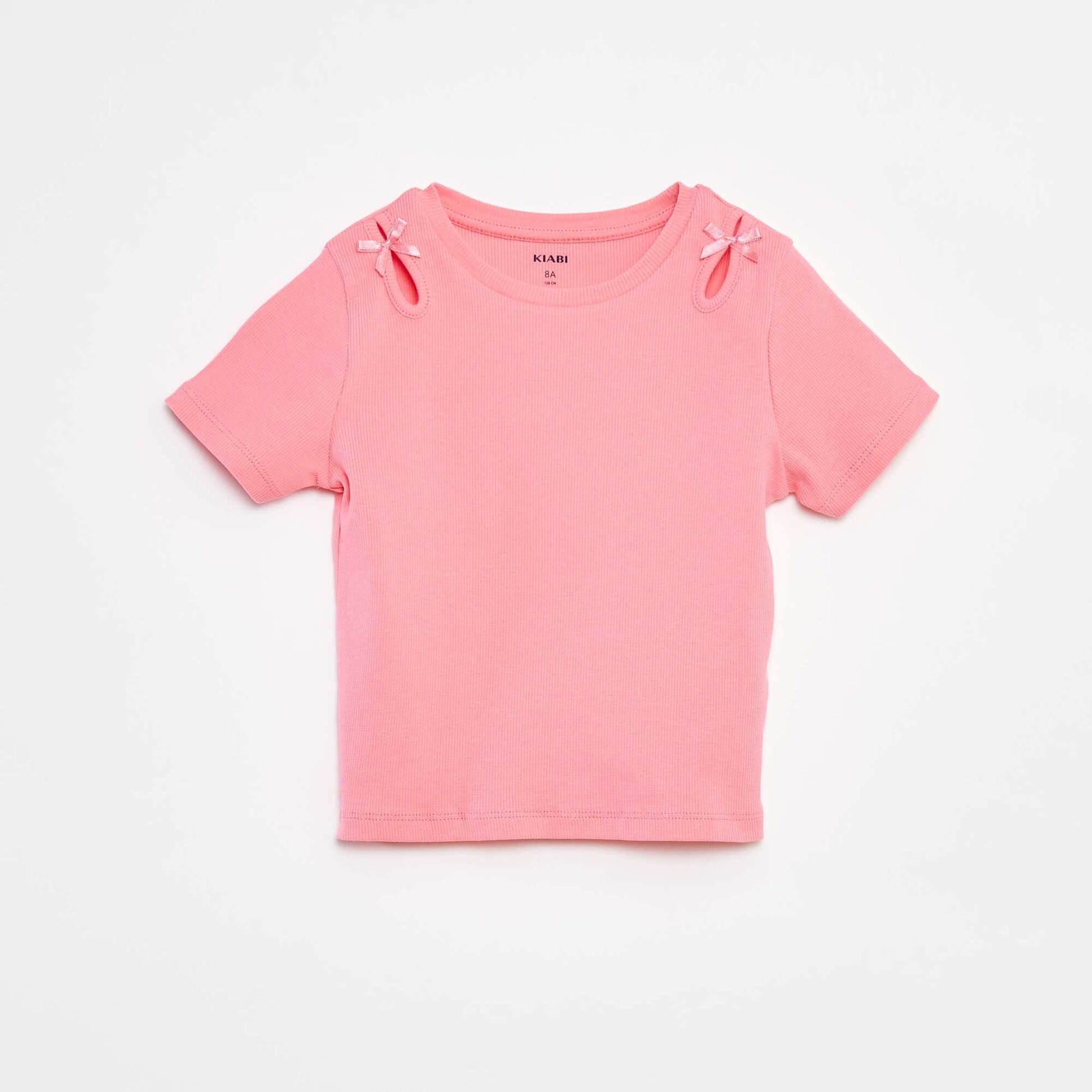 Short-sleeved T-shirt with fancy bows PINK