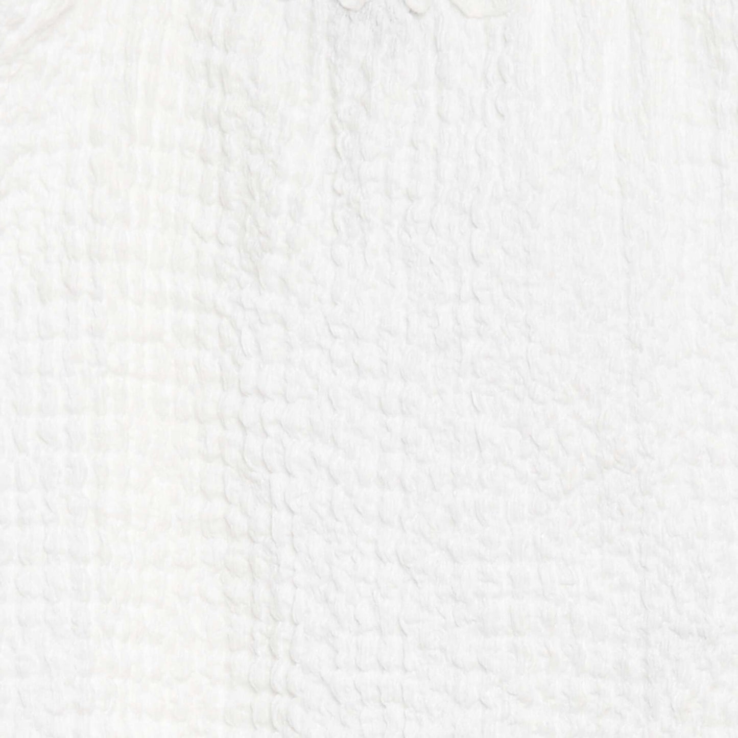 Waffle-knit top WHITE