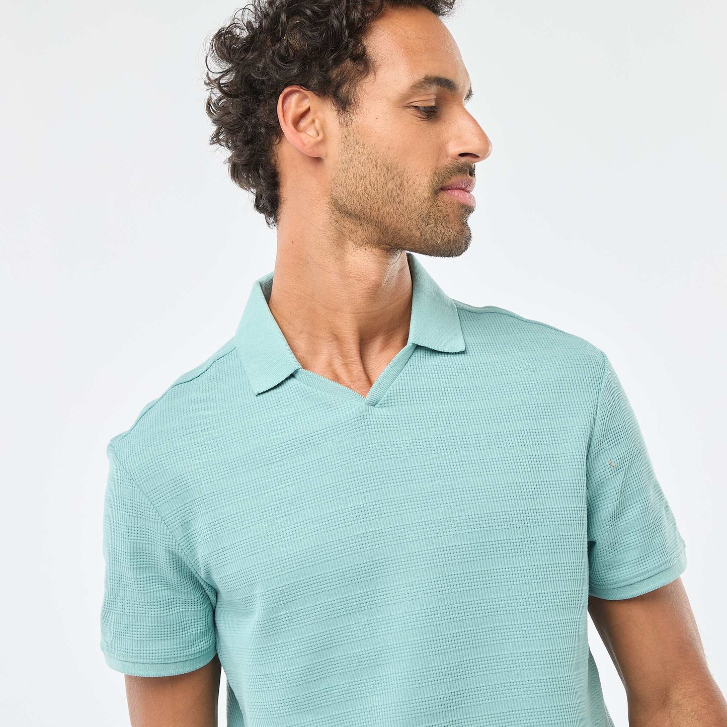 Short-Sleeved Cotton Piqué Polo Shirt BLUE