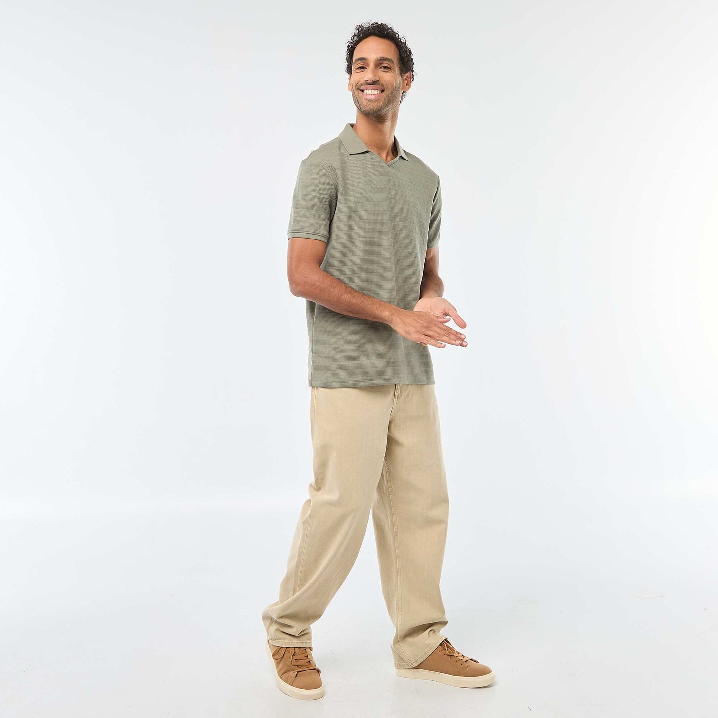 Short-Sleeved Cotton Piqué Polo Shirt GREEN