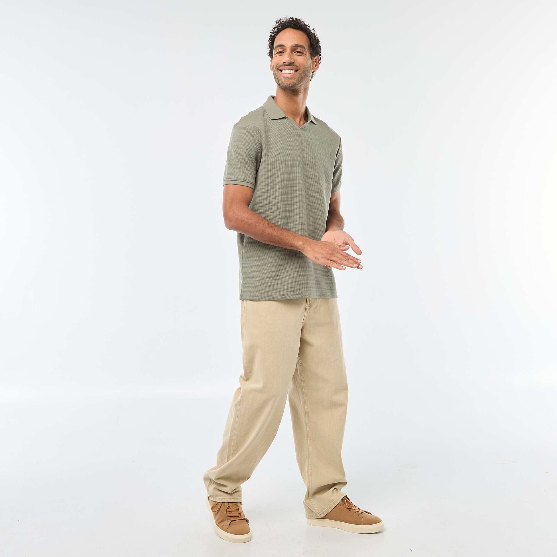Short-Sleeved Cotton Piqué Polo Shirt GREEN