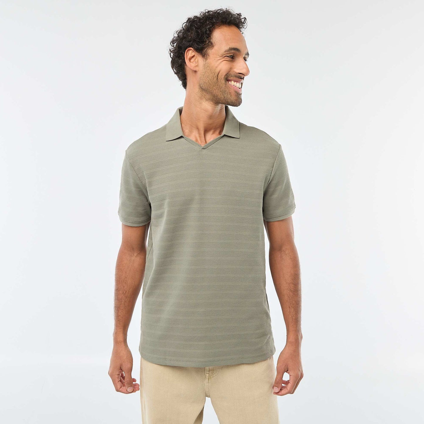 Short-Sleeved Cotton Piqué Polo Shirt GREEN