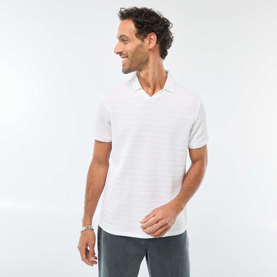 Short-Sleeved Cotton Piqué Polo Shirt WHITE