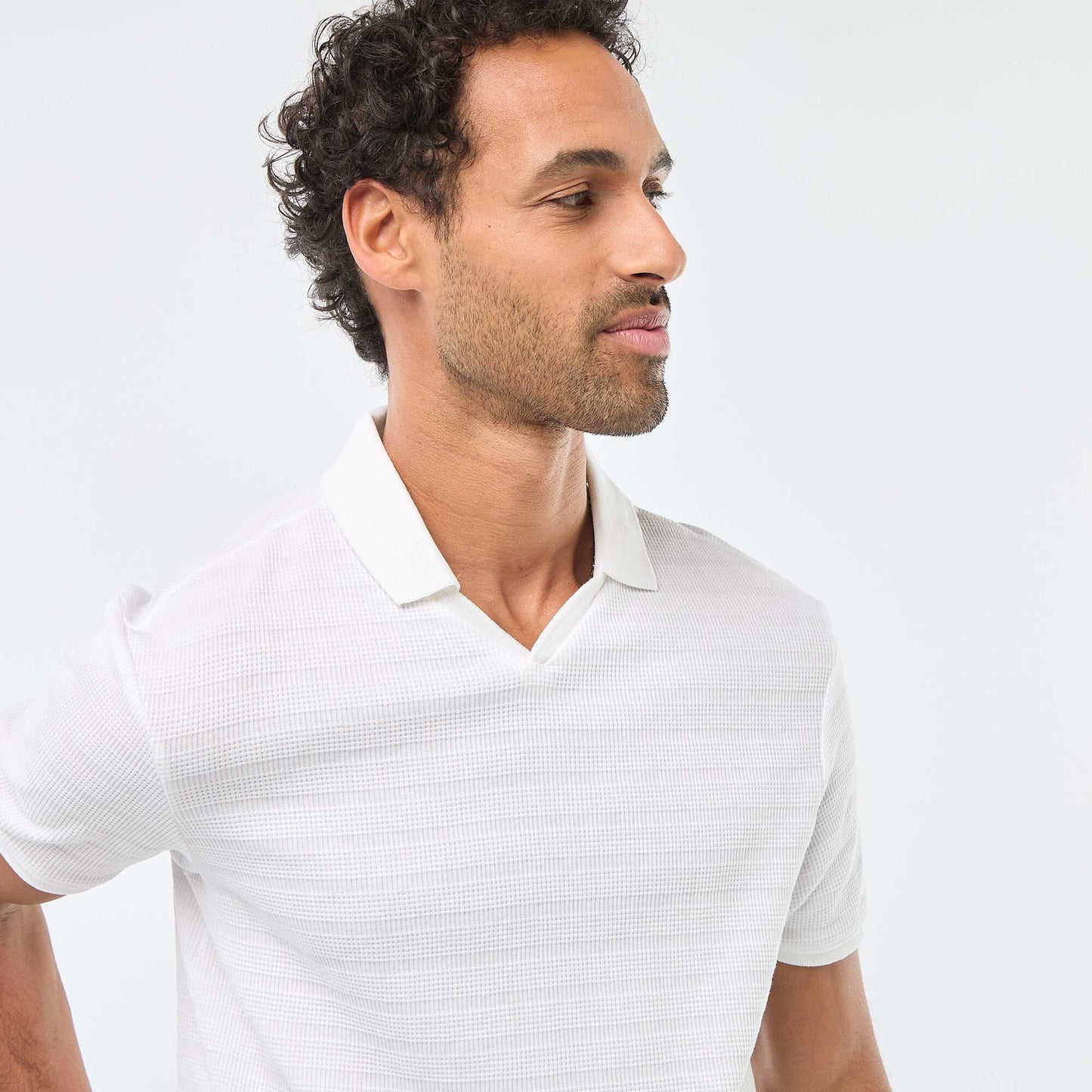 Short-Sleeved Cotton Piqué Polo Shirt WHITE