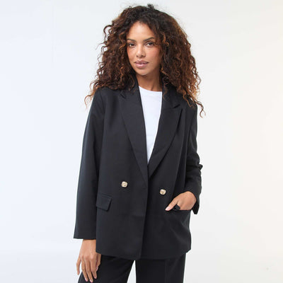 Double-Breasted Tailored Blazer BLACK