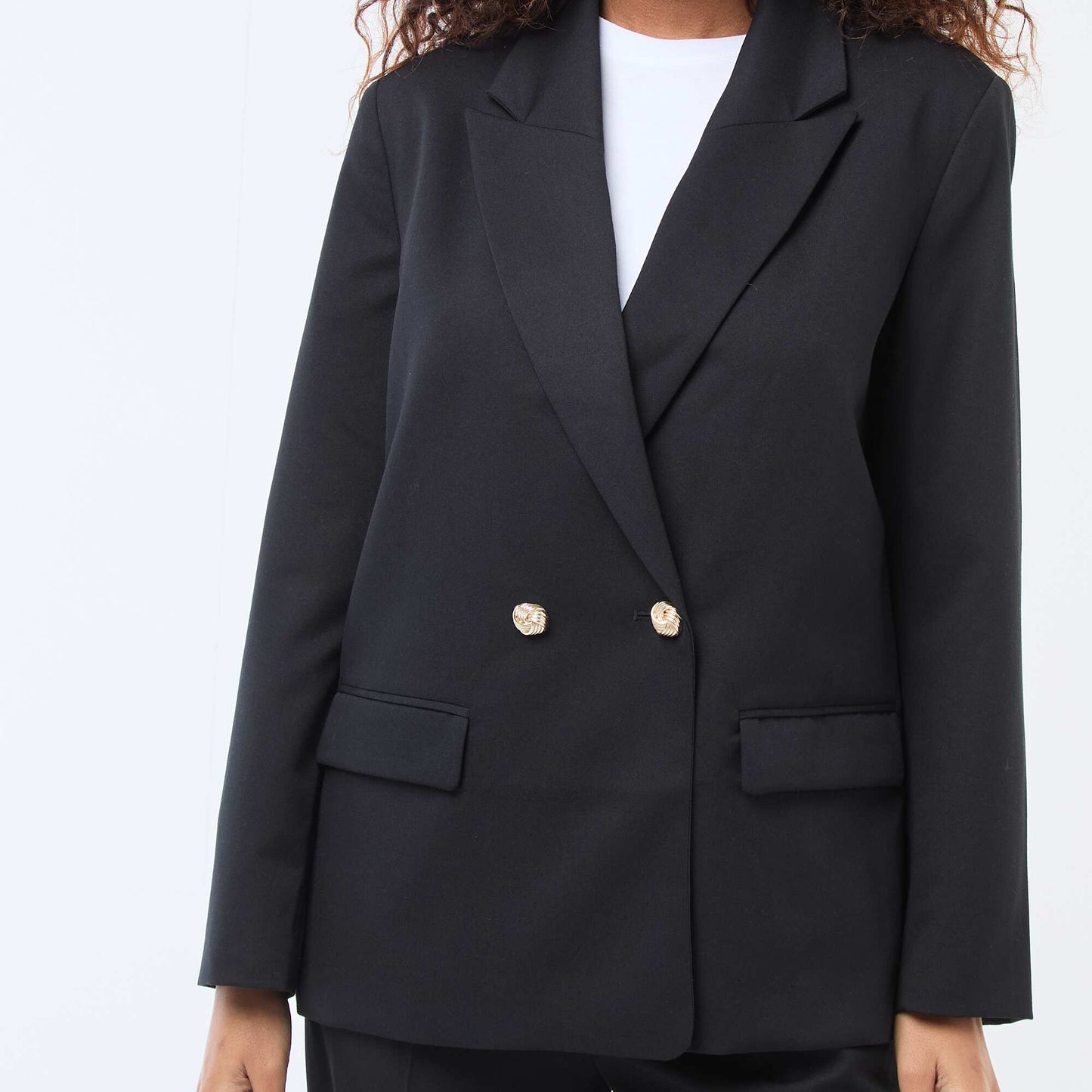 Double-Breasted Tailored Blazer BLACK