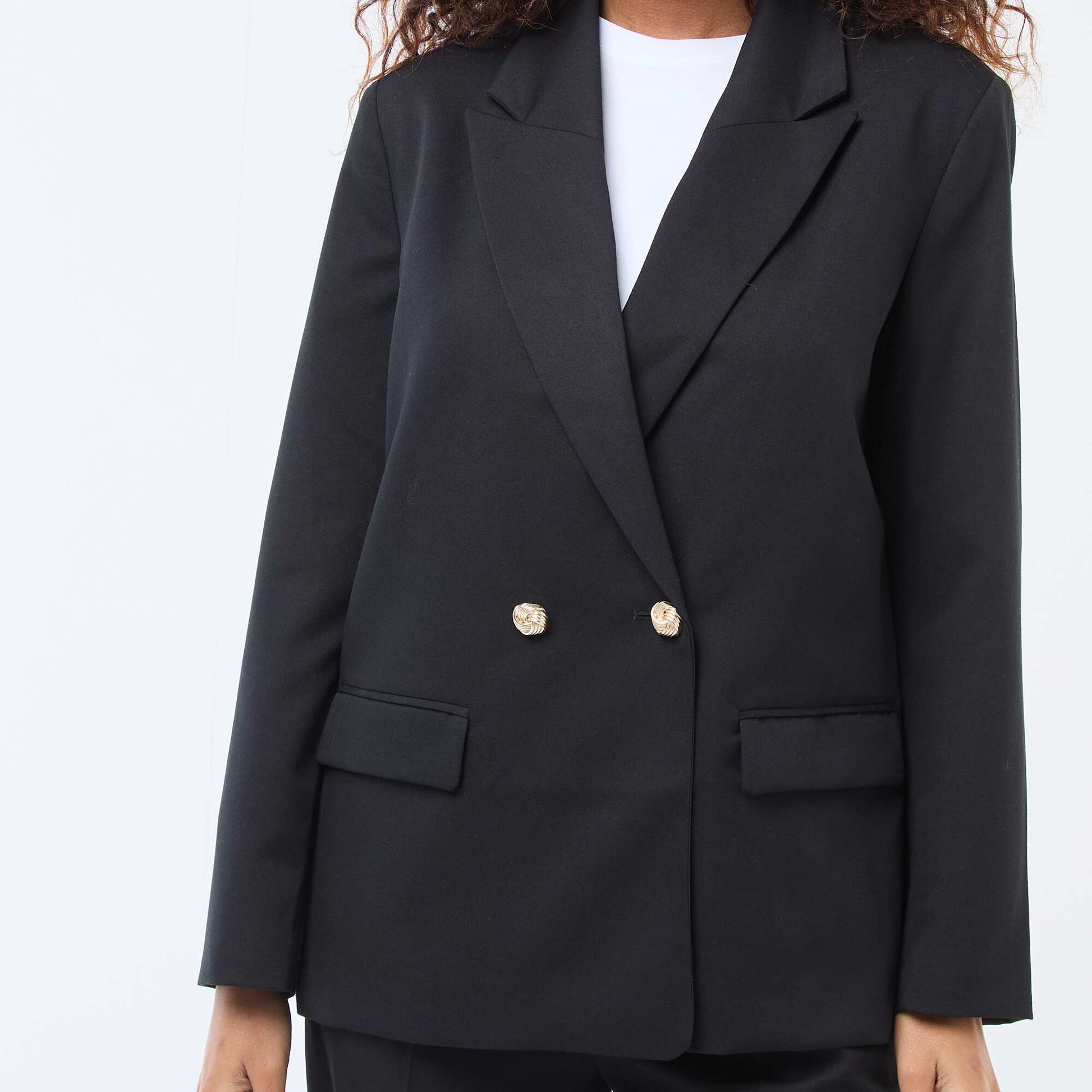 Double-Breasted Tailored Blazer BLACK
