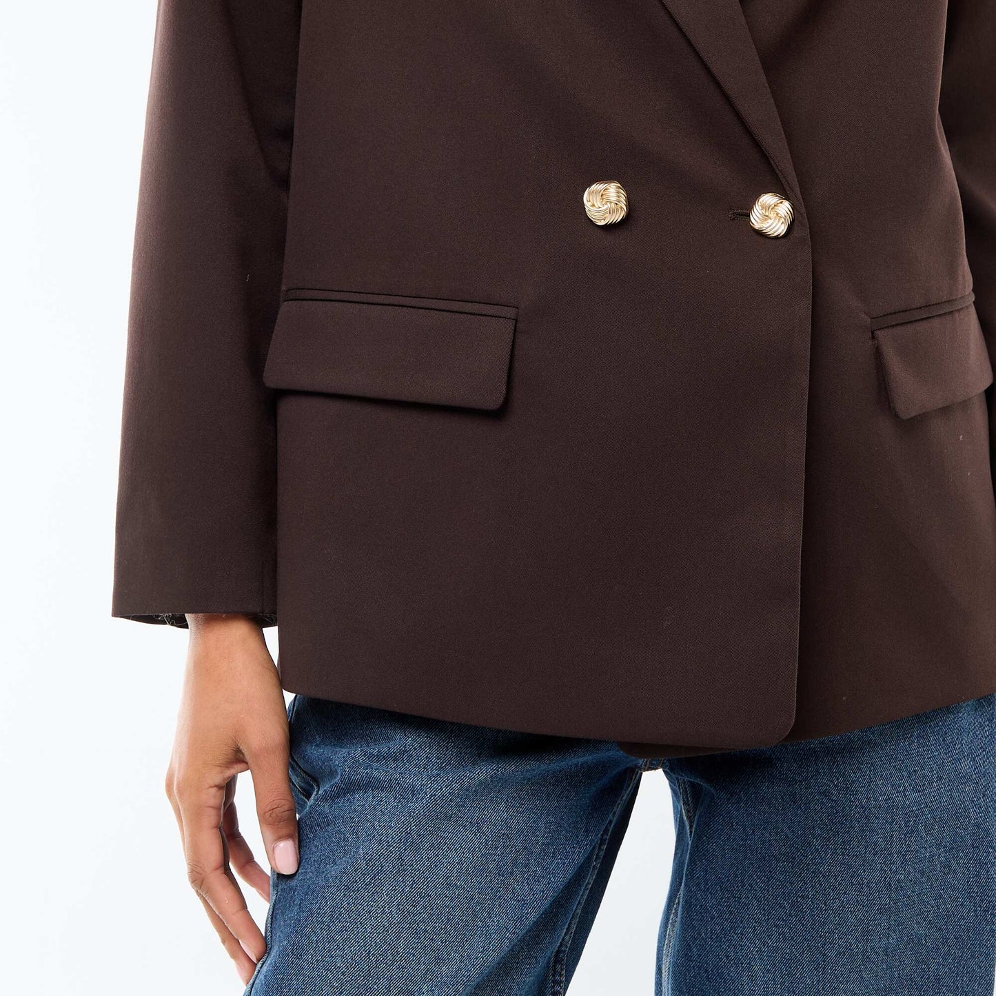 Double-Breasted Tailored Blazer BROWN