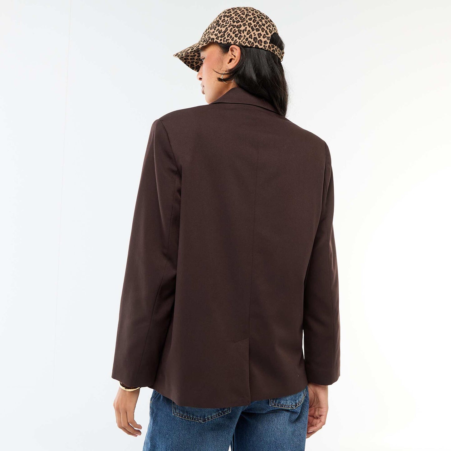 Double-Breasted Tailored Blazer BROWN