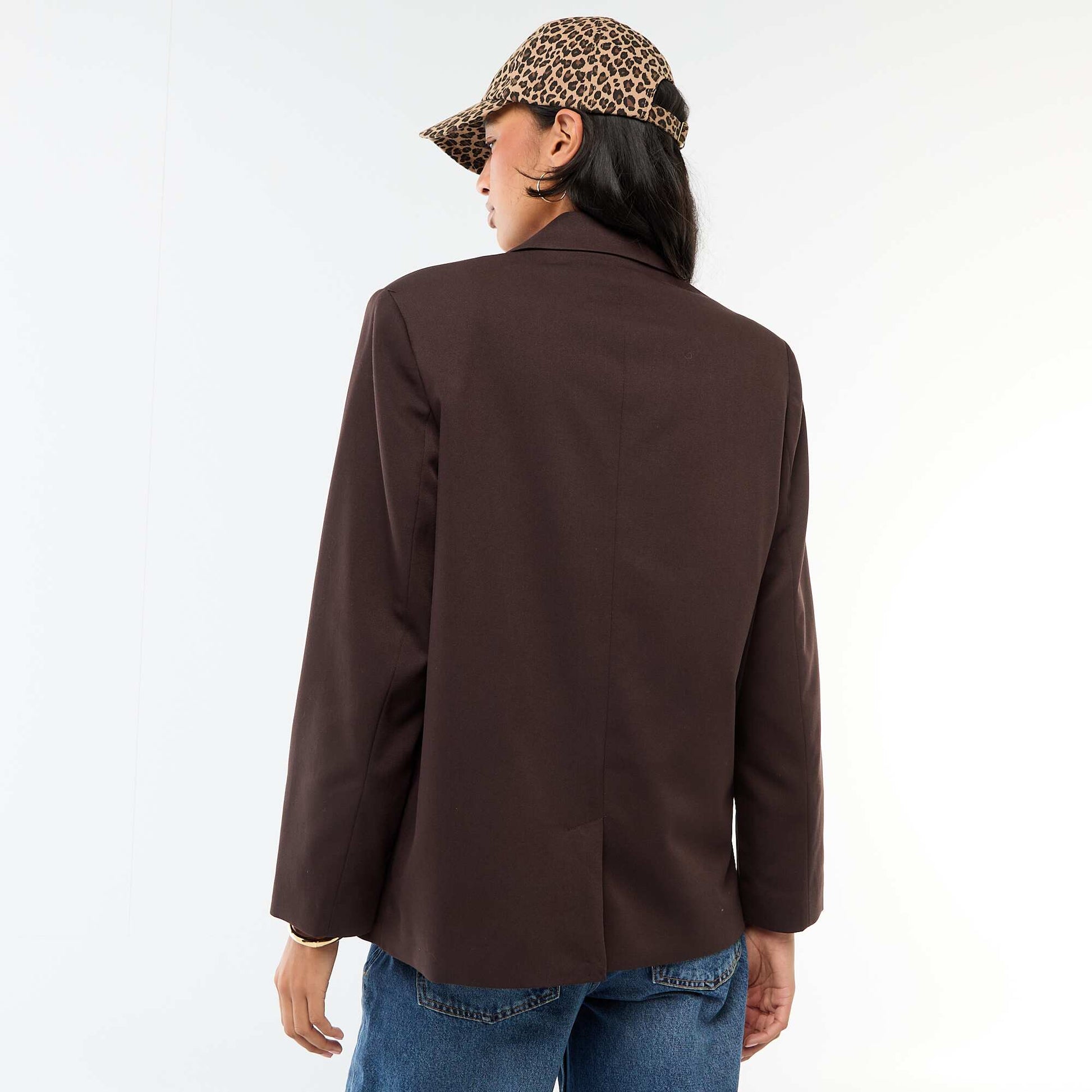 Double-Breasted Tailored Blazer BROWN