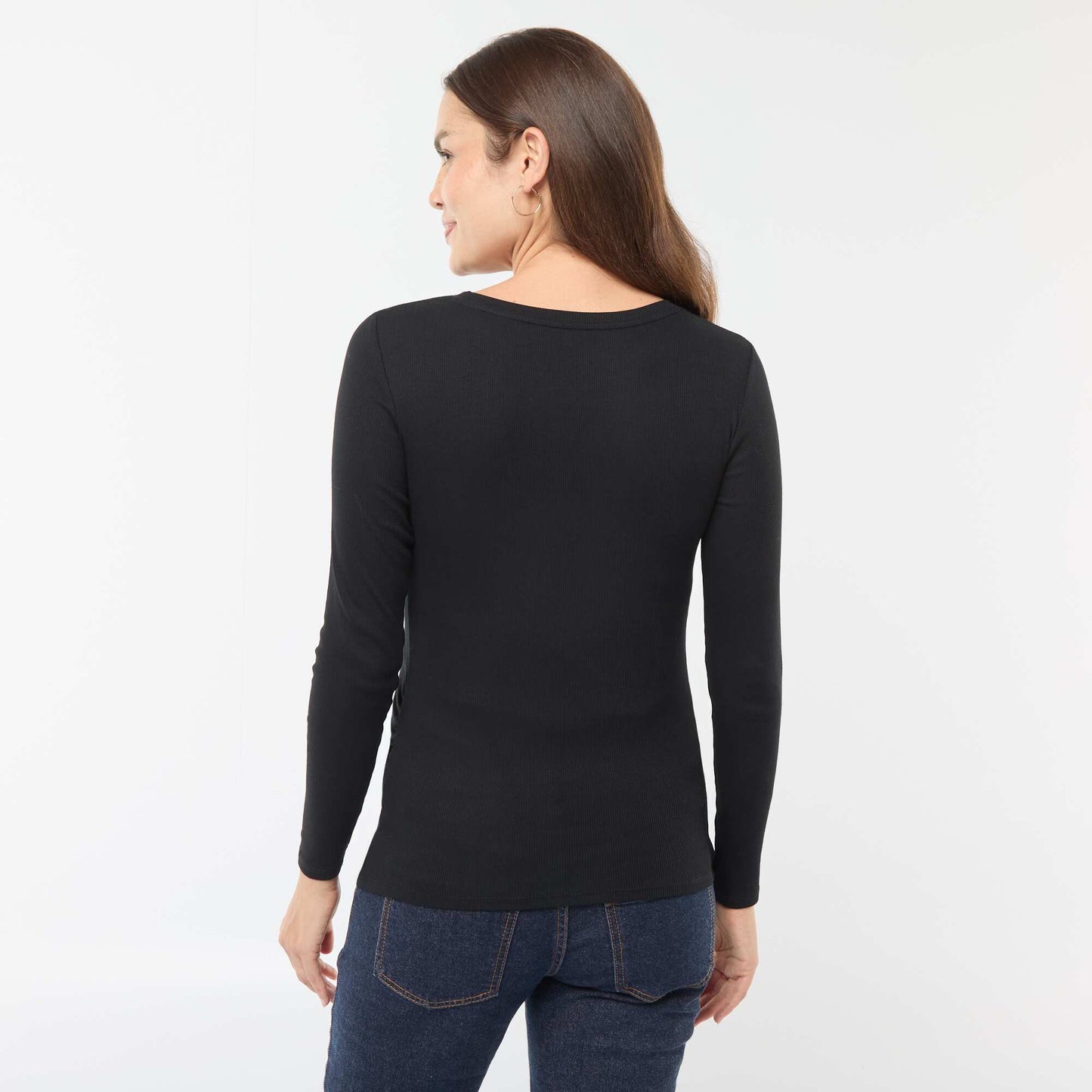 Ribbed Maternity T-shirt BLACK