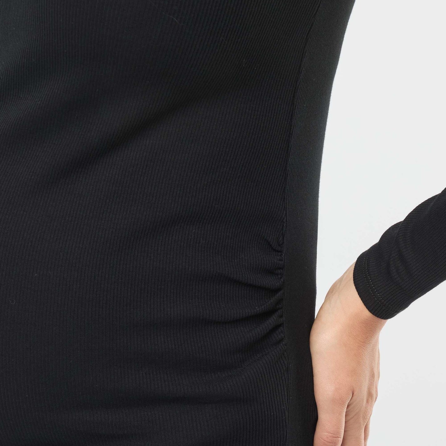 Ribbed Maternity T-shirt BLACK