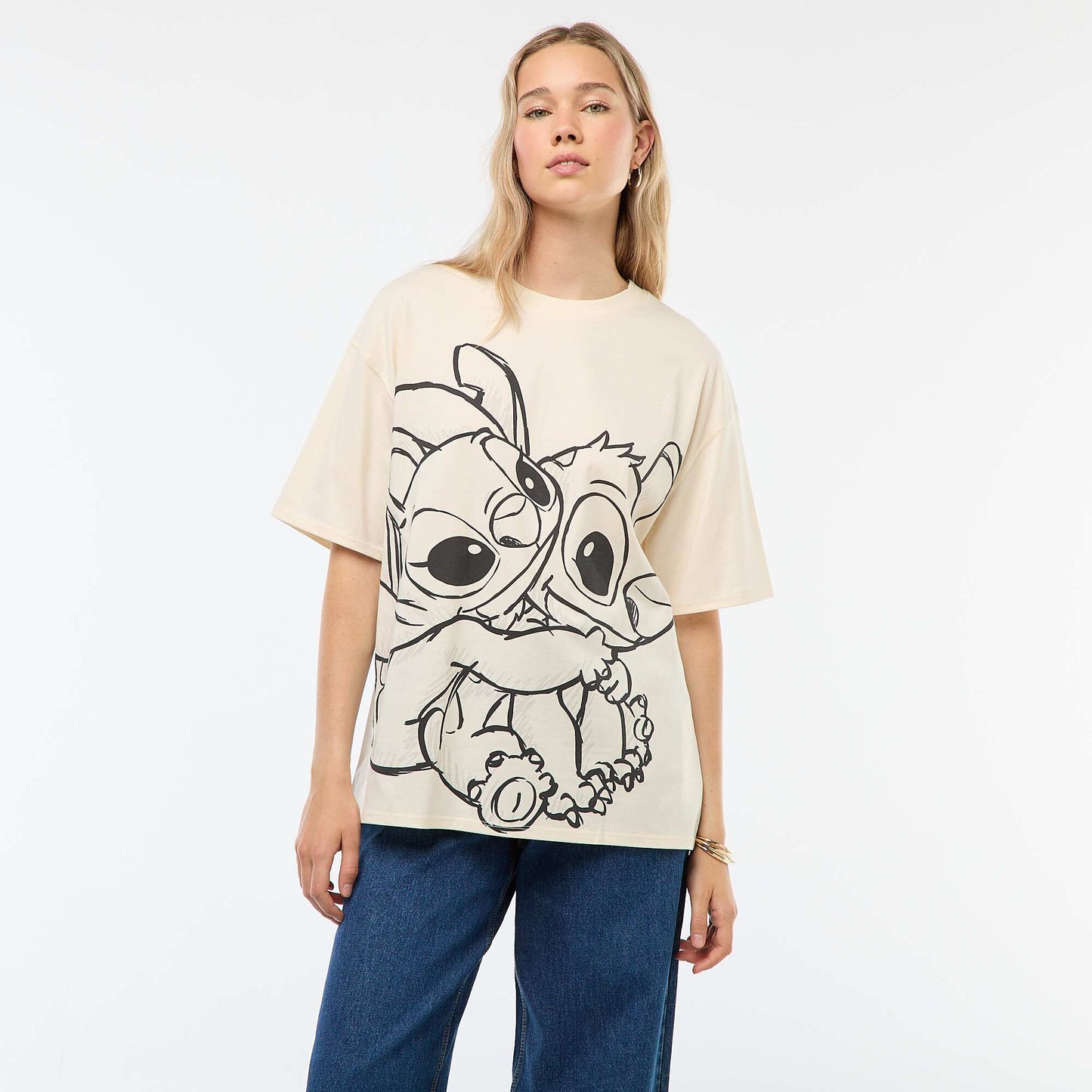 Stitch' 'Disney' short-sleeved T-shirt BEIGE