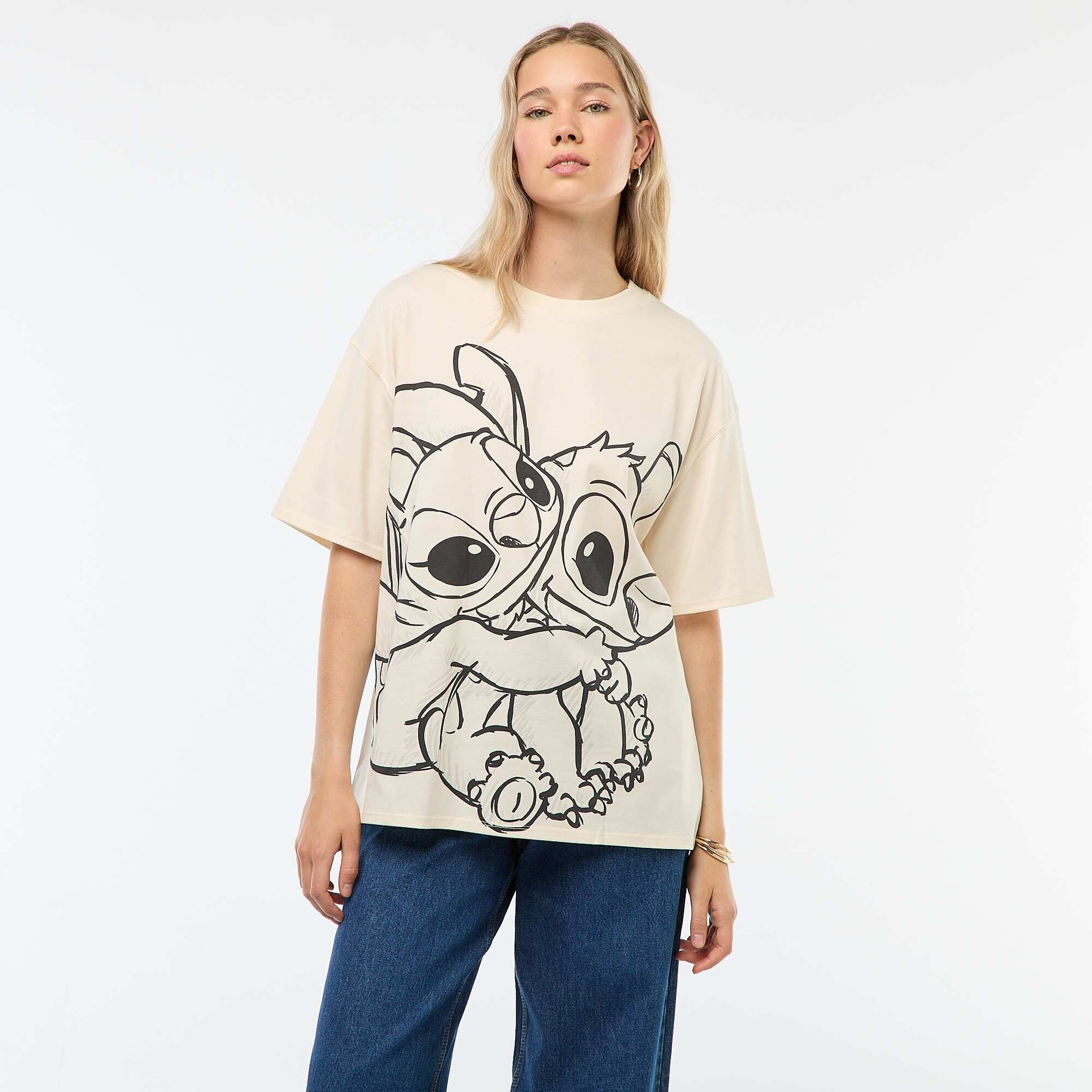 Stitch' 'Disney' short-sleeved T-shirt BEIGE