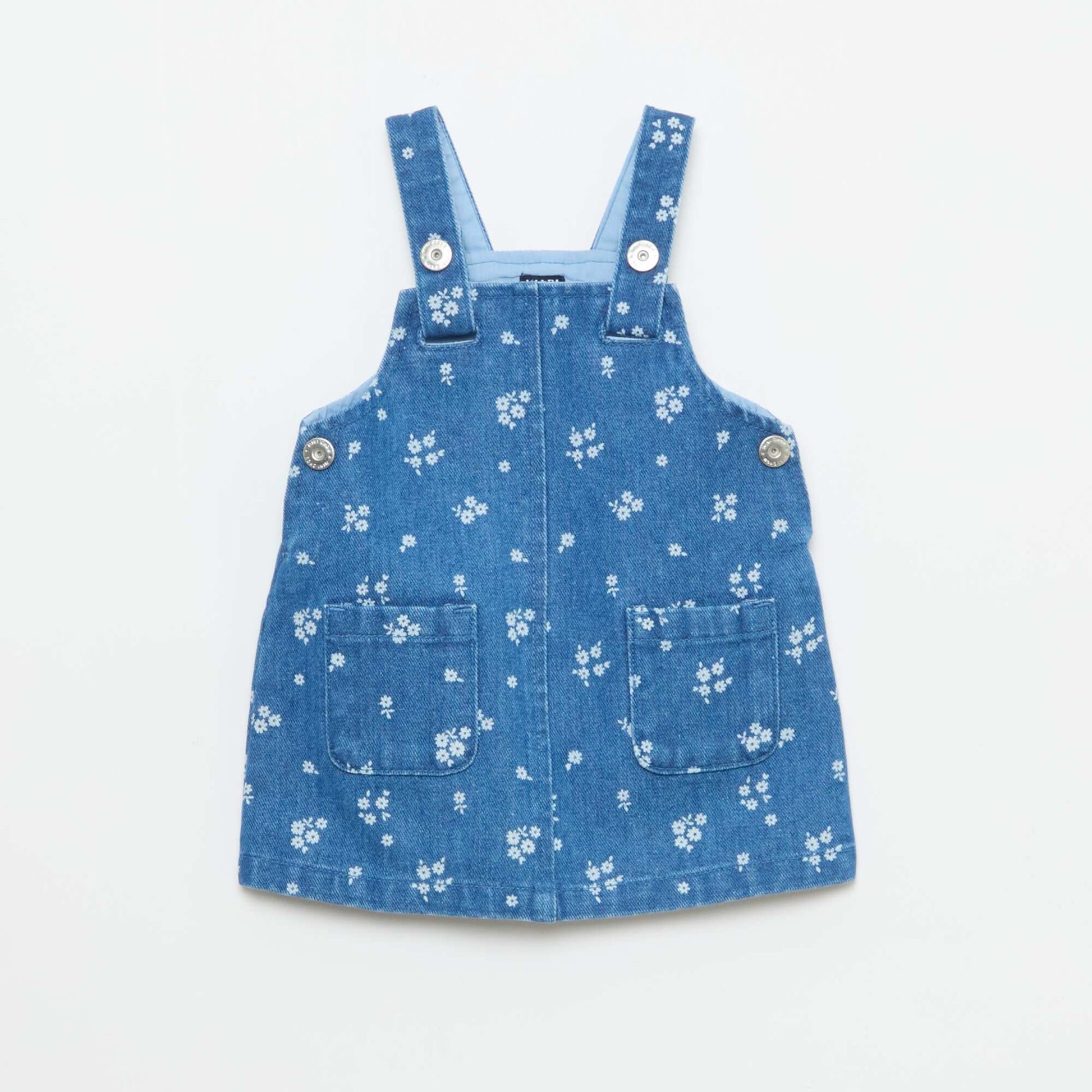 Motif Dungaree Dress BLUE