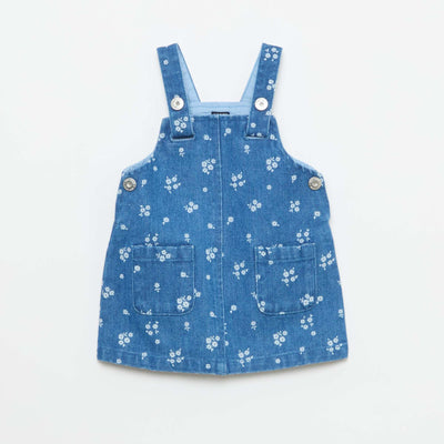 Motif Dungaree Dress BLUE