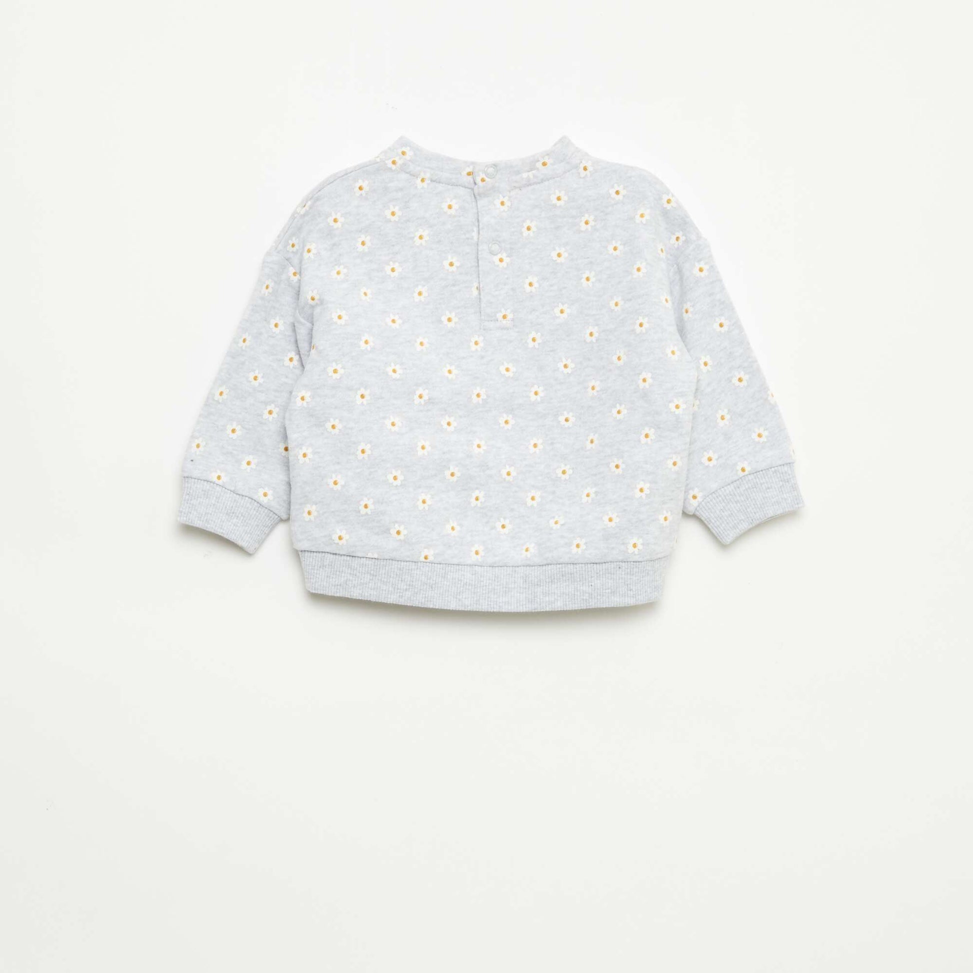Patterned Fleece Sweatshirt GREY