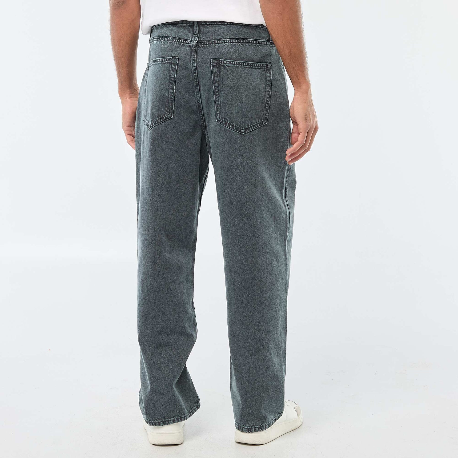 Solid Twill Baggy Pants BLUE