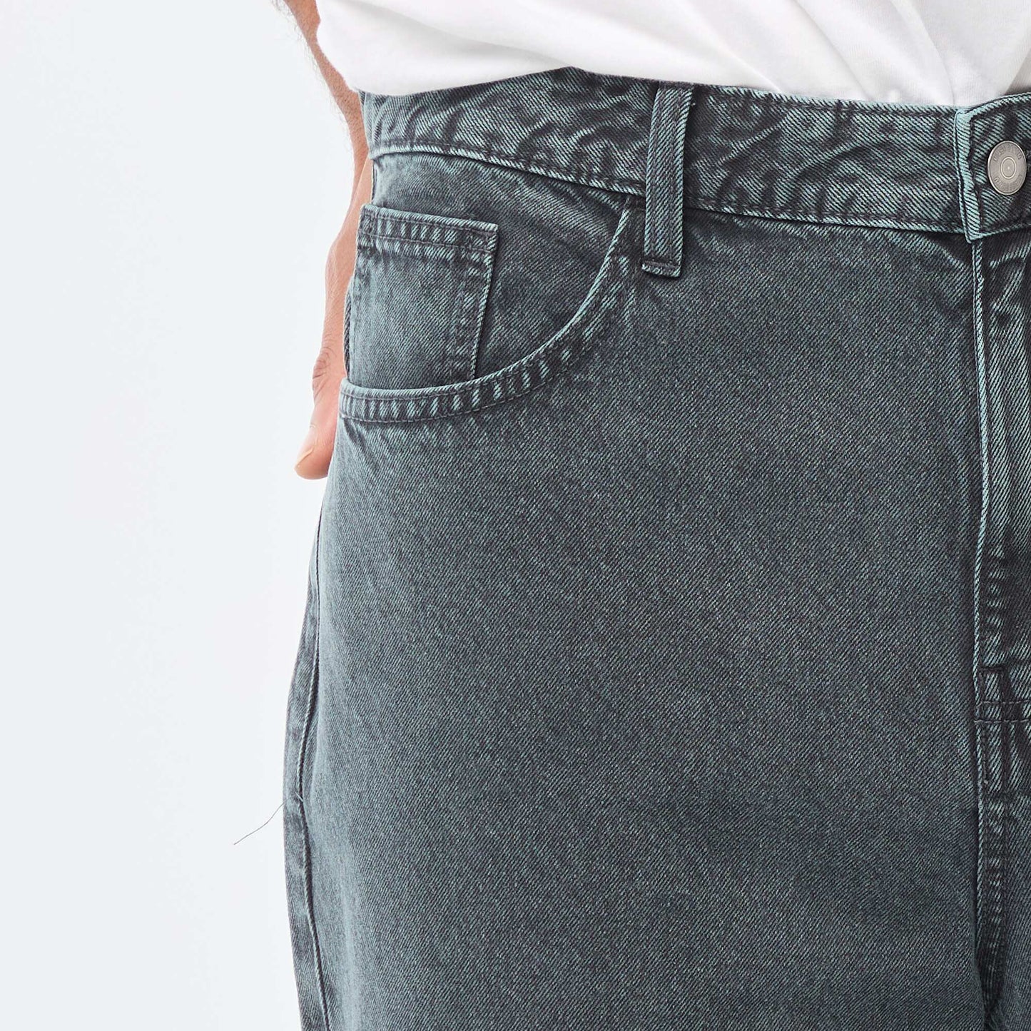 Solid Twill Baggy Pants BLUE