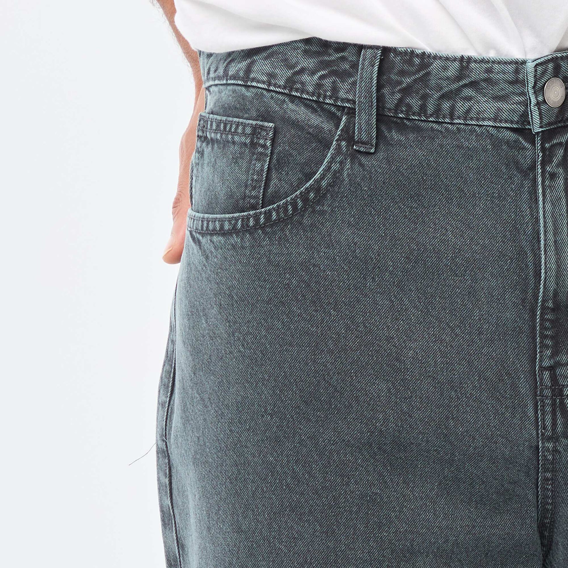 Solid Twill Baggy Pants BLUE