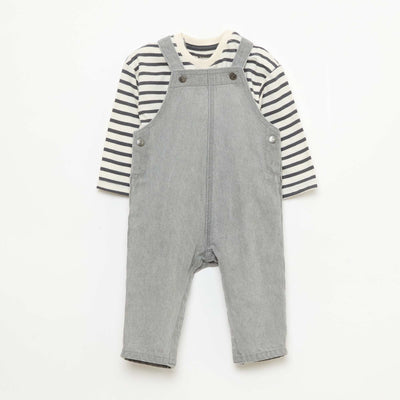 T-shirt + Dungarees Set - 2 pieces GREY