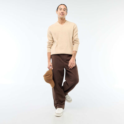 Wide-Leg Jogger Style Pants BROWN