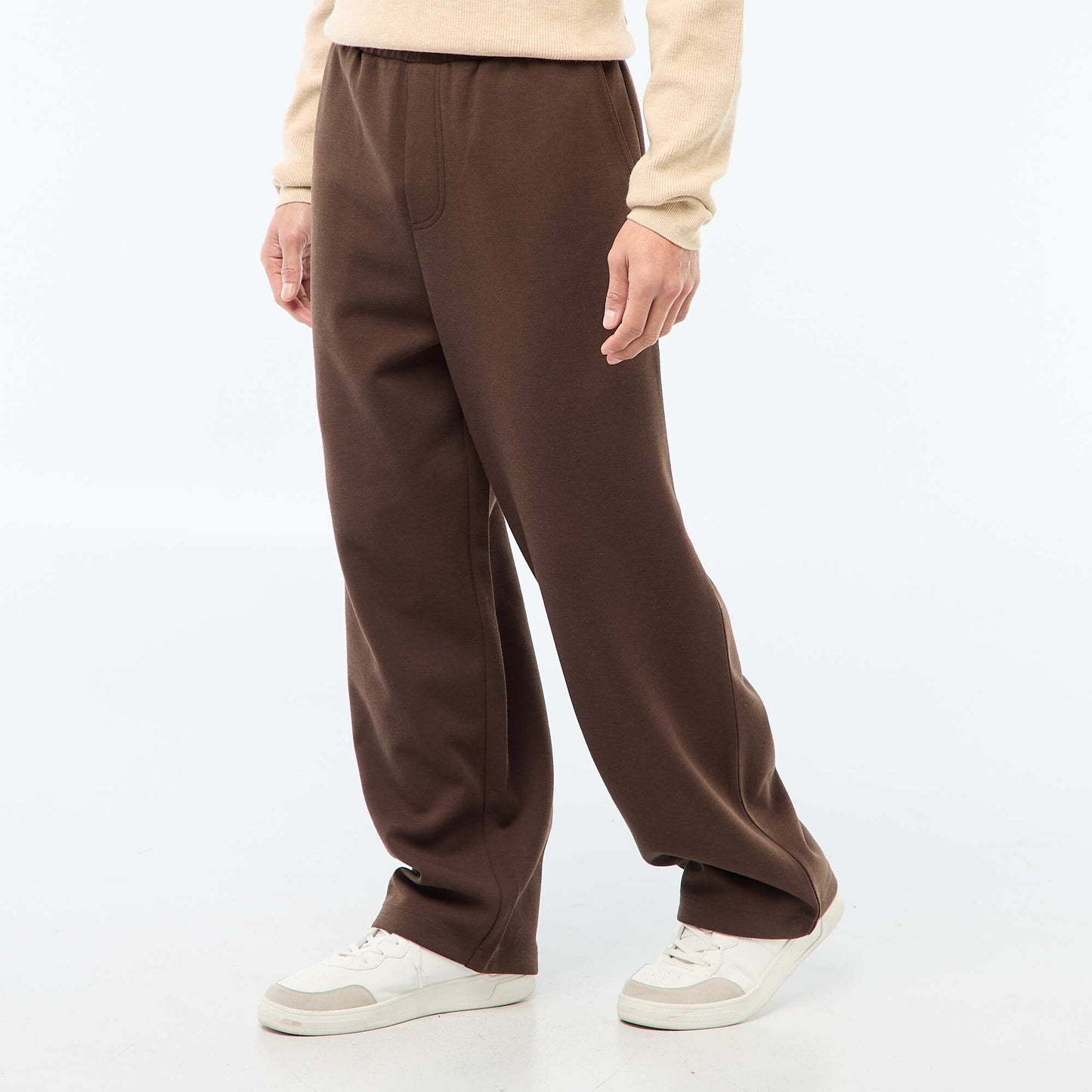 Wide-Leg Jogger Style Pants BROWN