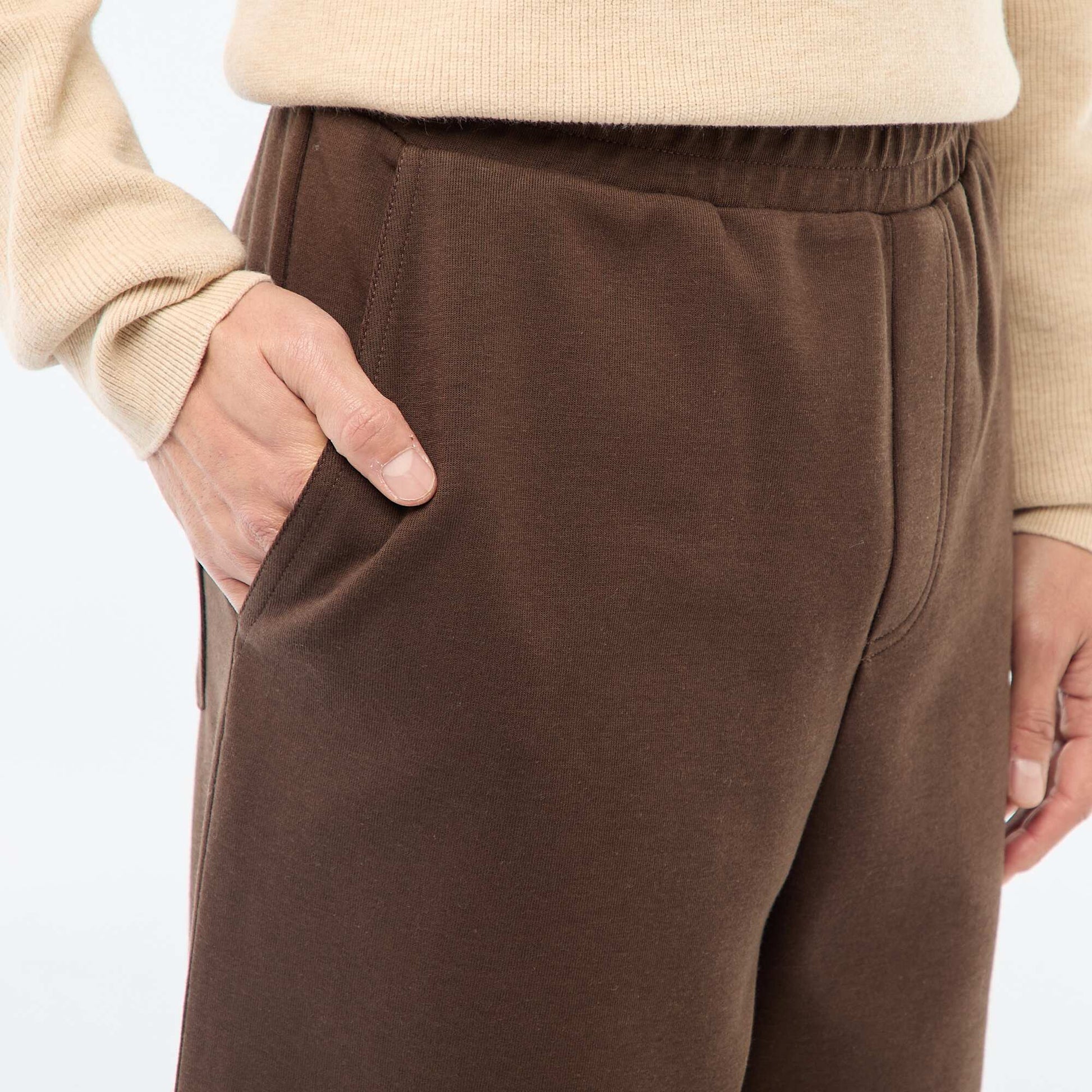Wide-Leg Jogger Style Pants BROWN