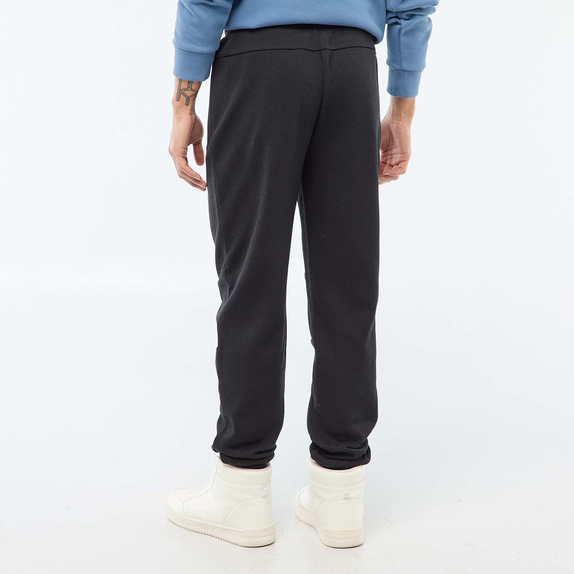 Piqué Knit Joggers BLACK