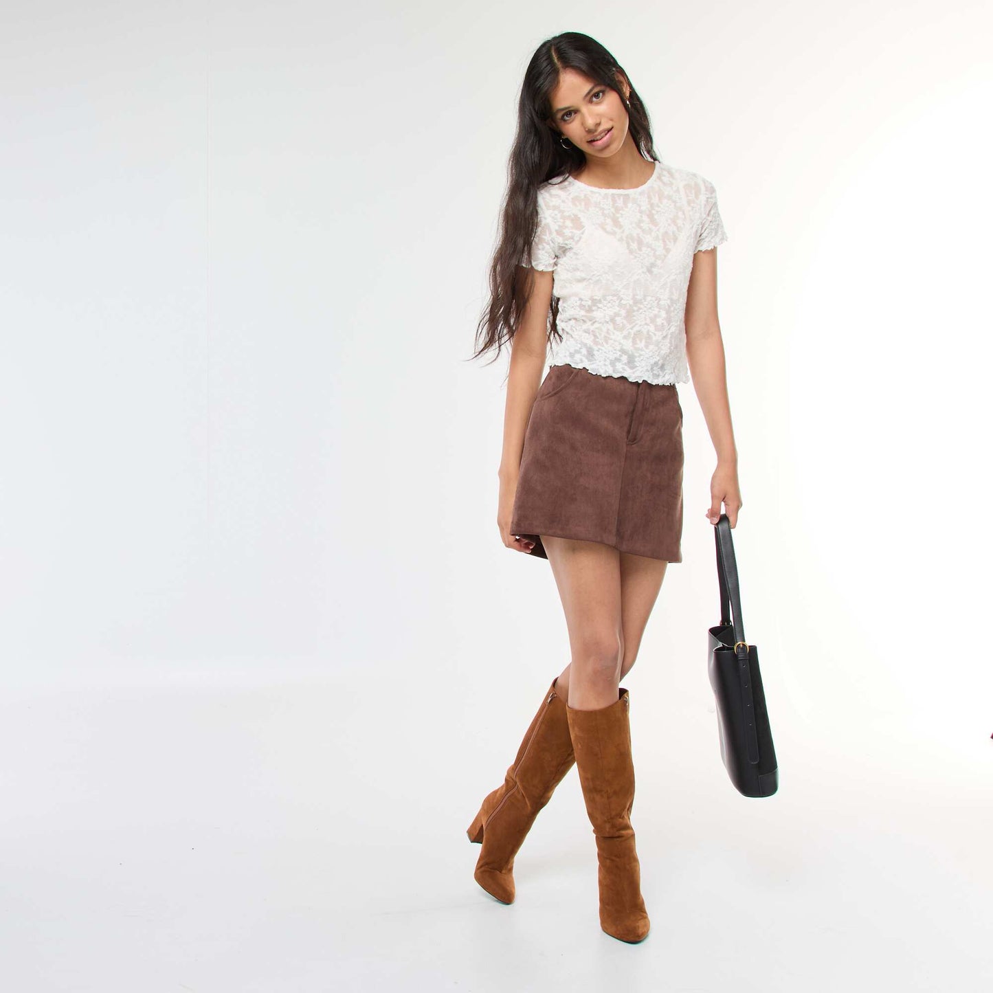 Lace Short-Sleeve T-Shirt WHITE