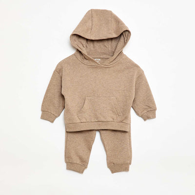 Monochrome Hoodie and Joggers Set - 2 Piece BEIGE