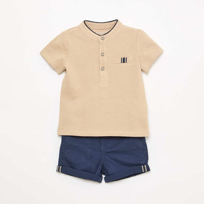 Polo & Shorts Set - 2 Piece BEIGE