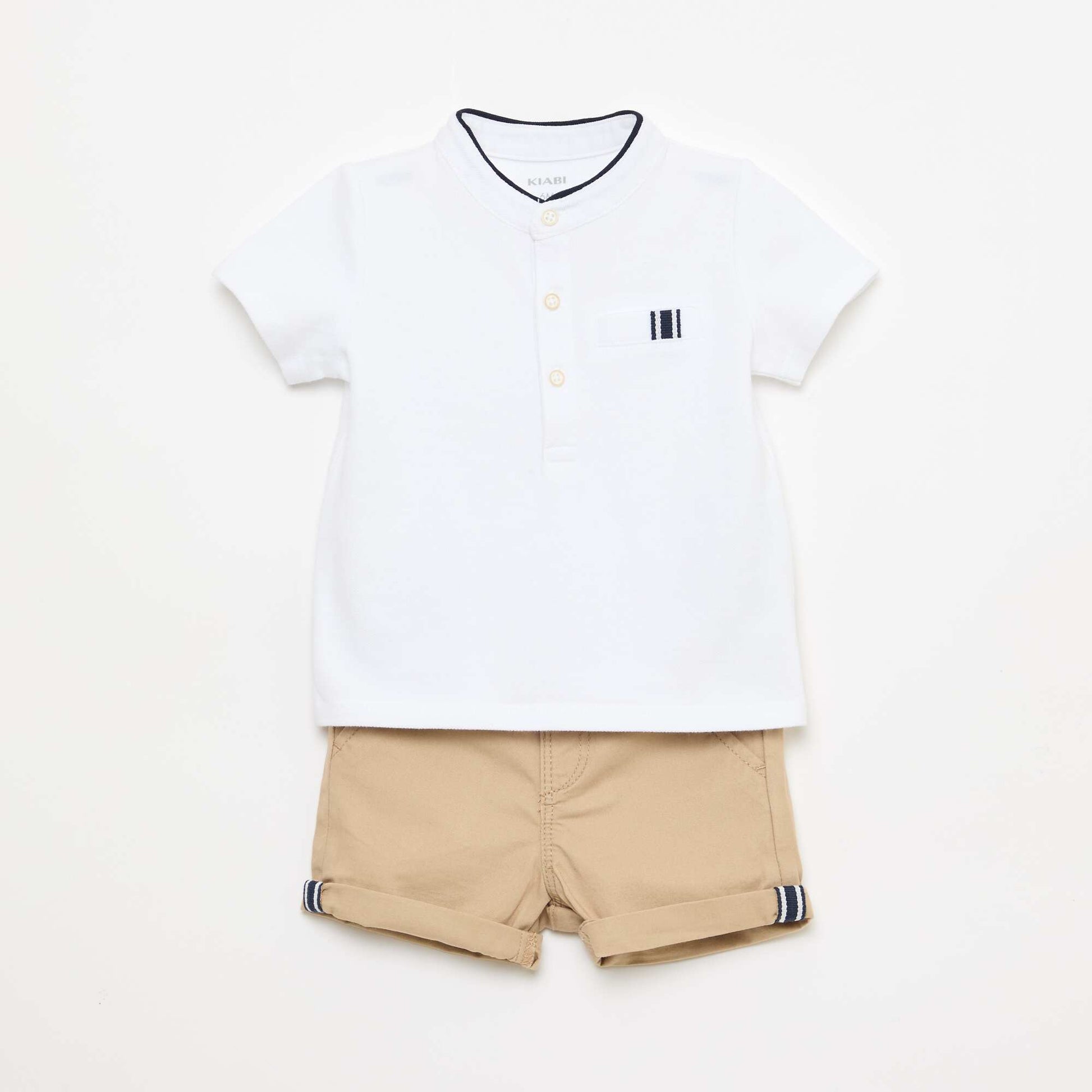 Polo & Shorts Set - 2 Piece WHITE