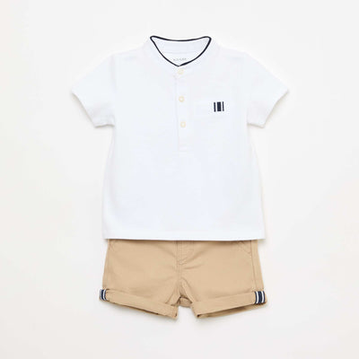 Polo & Shorts Set - 2 Piece WHITE