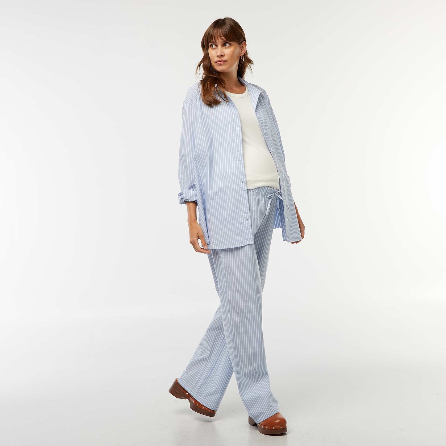 Striped Maternity Shirt BLUE