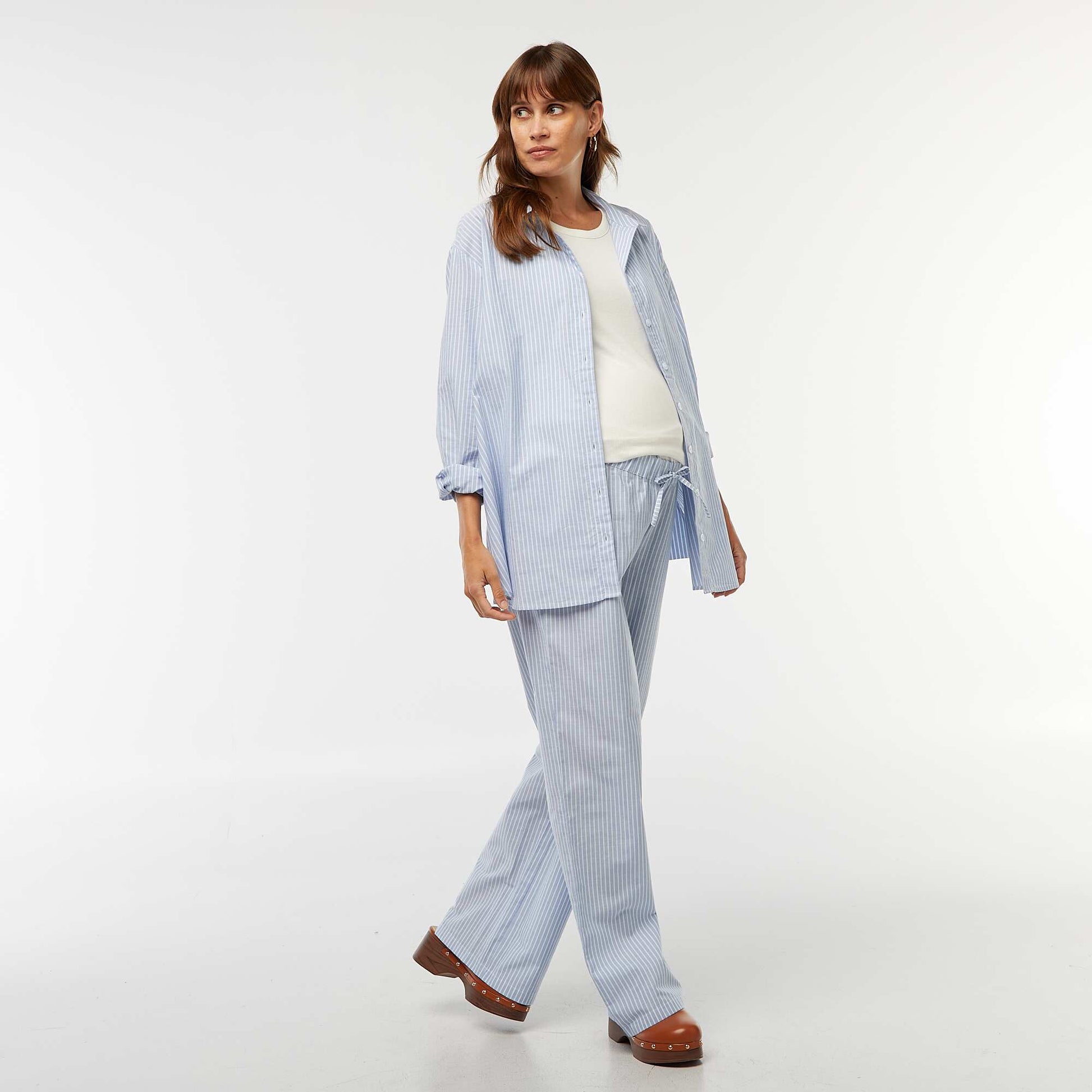 Striped Maternity Shirt BLUE