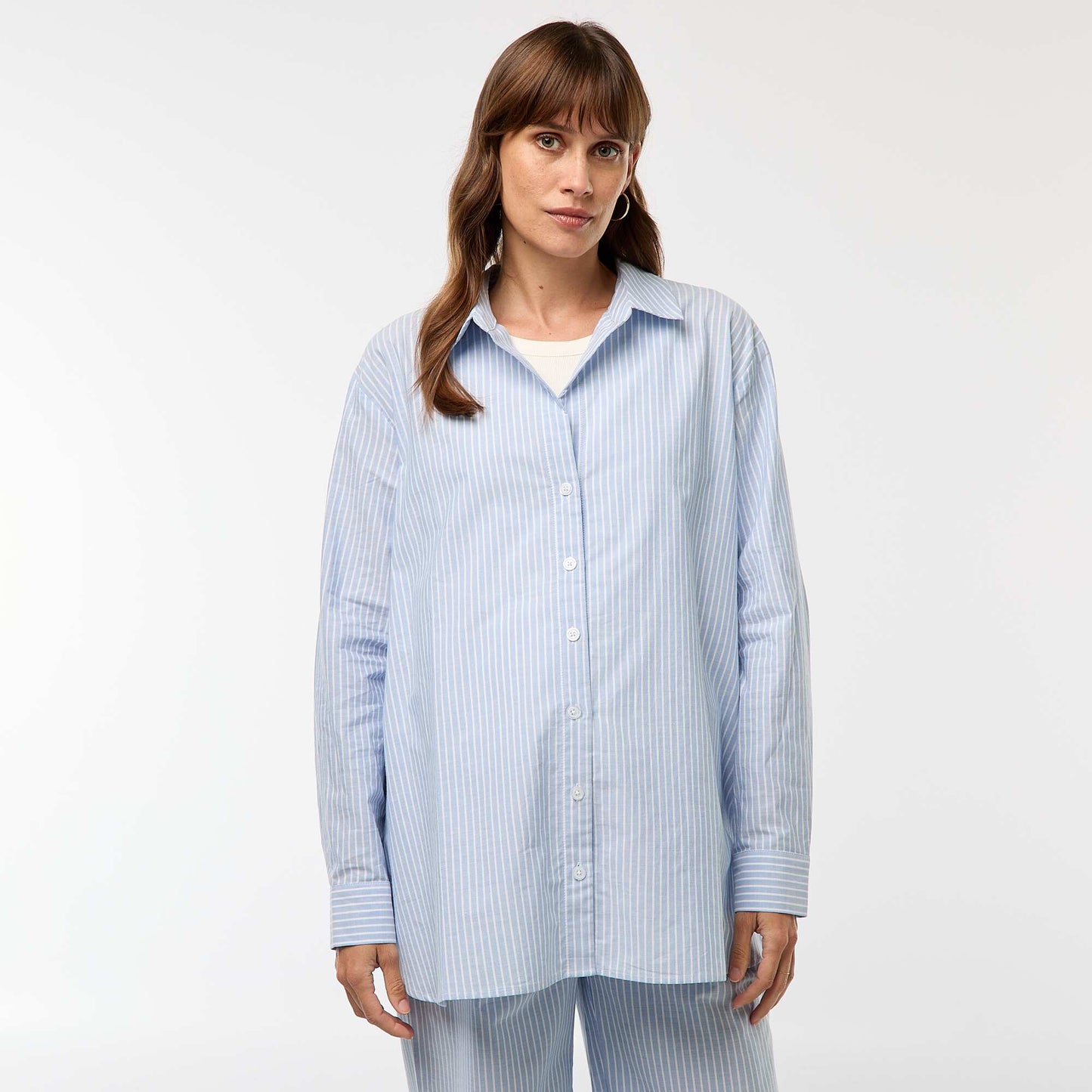 Striped Maternity Shirt BLUE