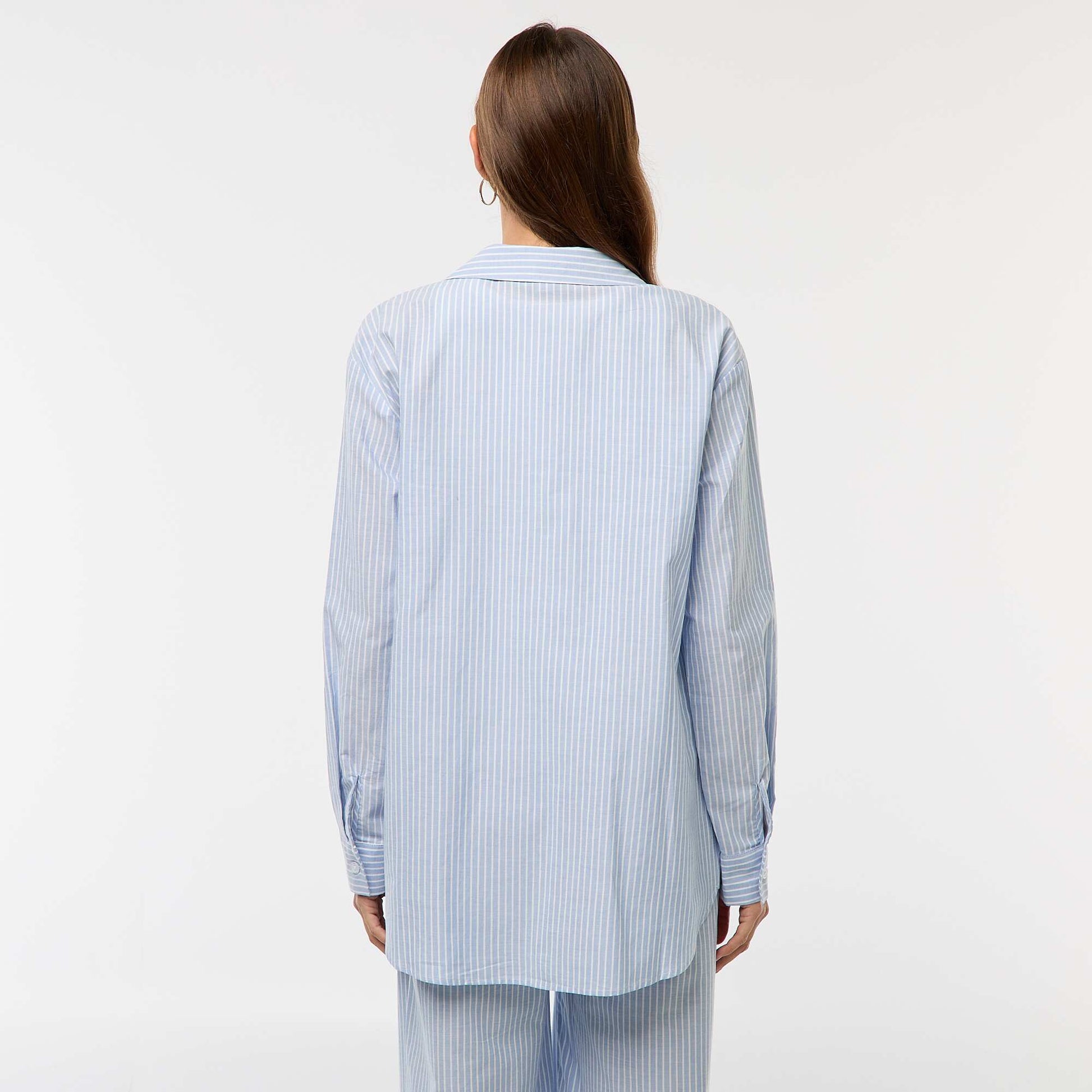 Striped Maternity Shirt BLUE