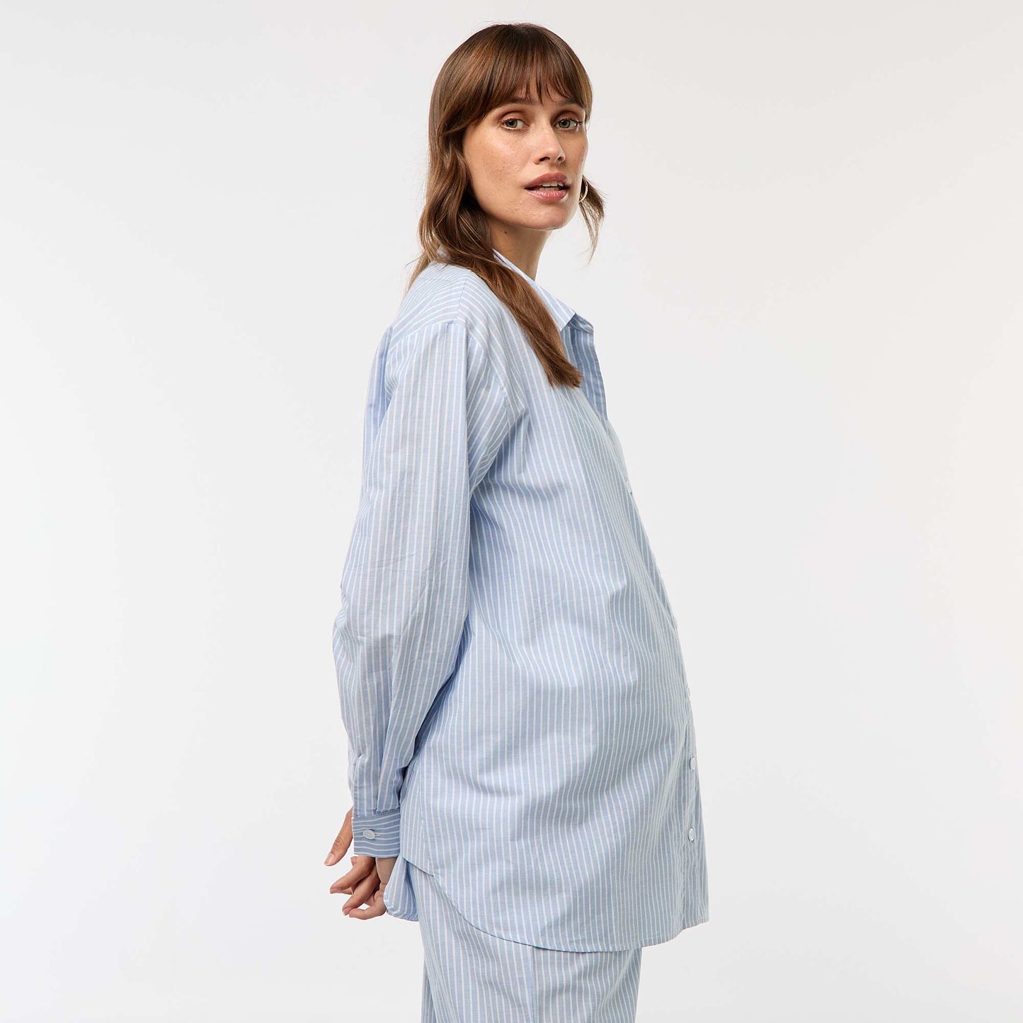 Striped Maternity Shirt BLUE