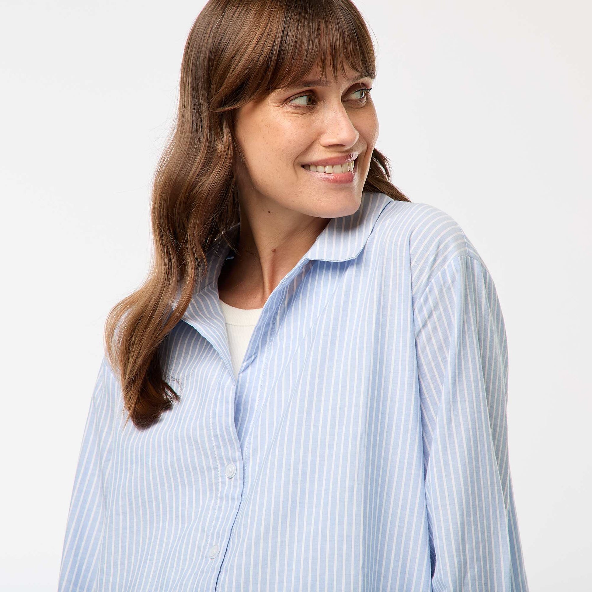Striped Maternity Shirt BLUE