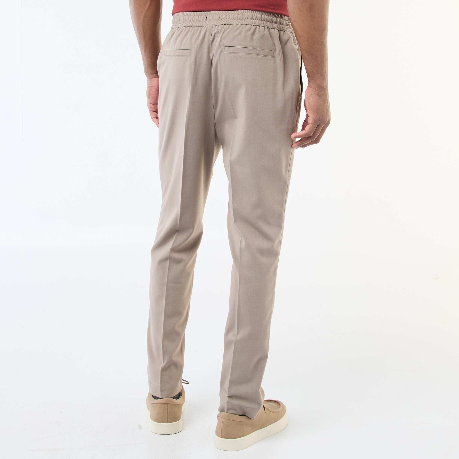Solid Jogger-Style Trousers BEIGE