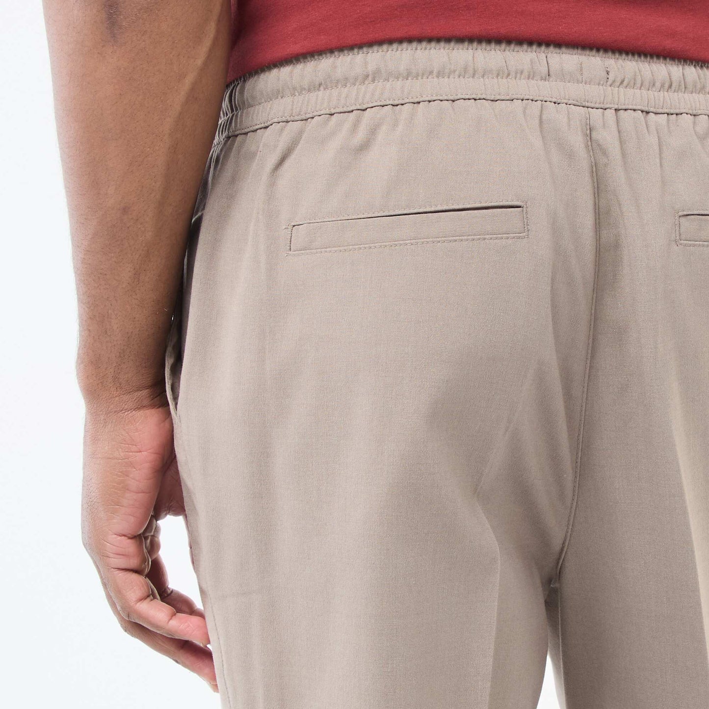 Solid Jogger-Style Trousers BEIGE