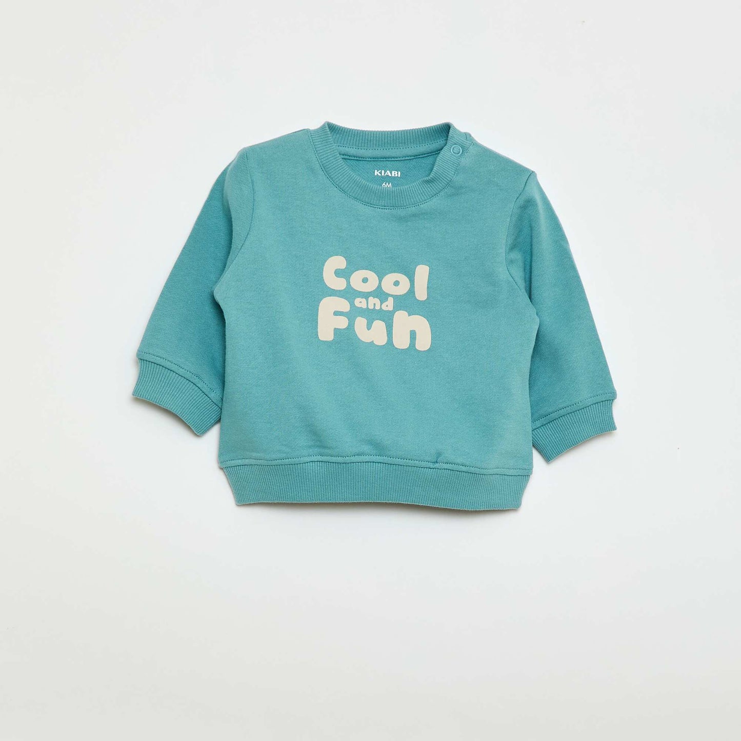 Lightweight Fleece Sweatshirt with Print BLUE