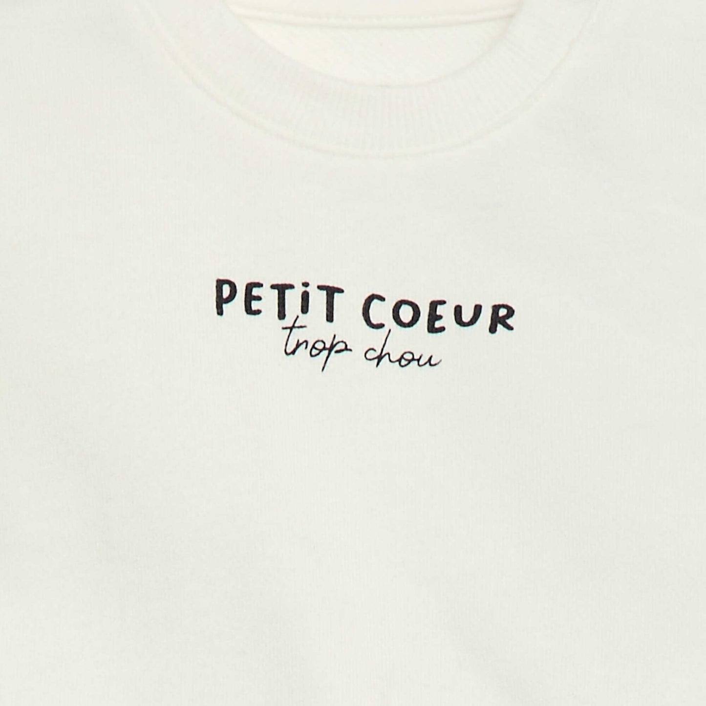 Lightweight Fleece Sweatshirt with Print WHITE