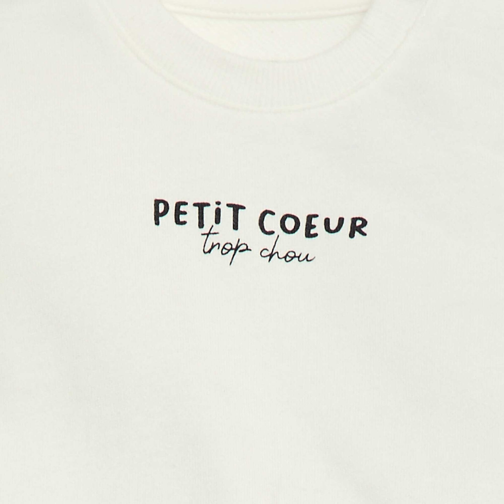 Lightweight Fleece Sweatshirt with Print WHITE