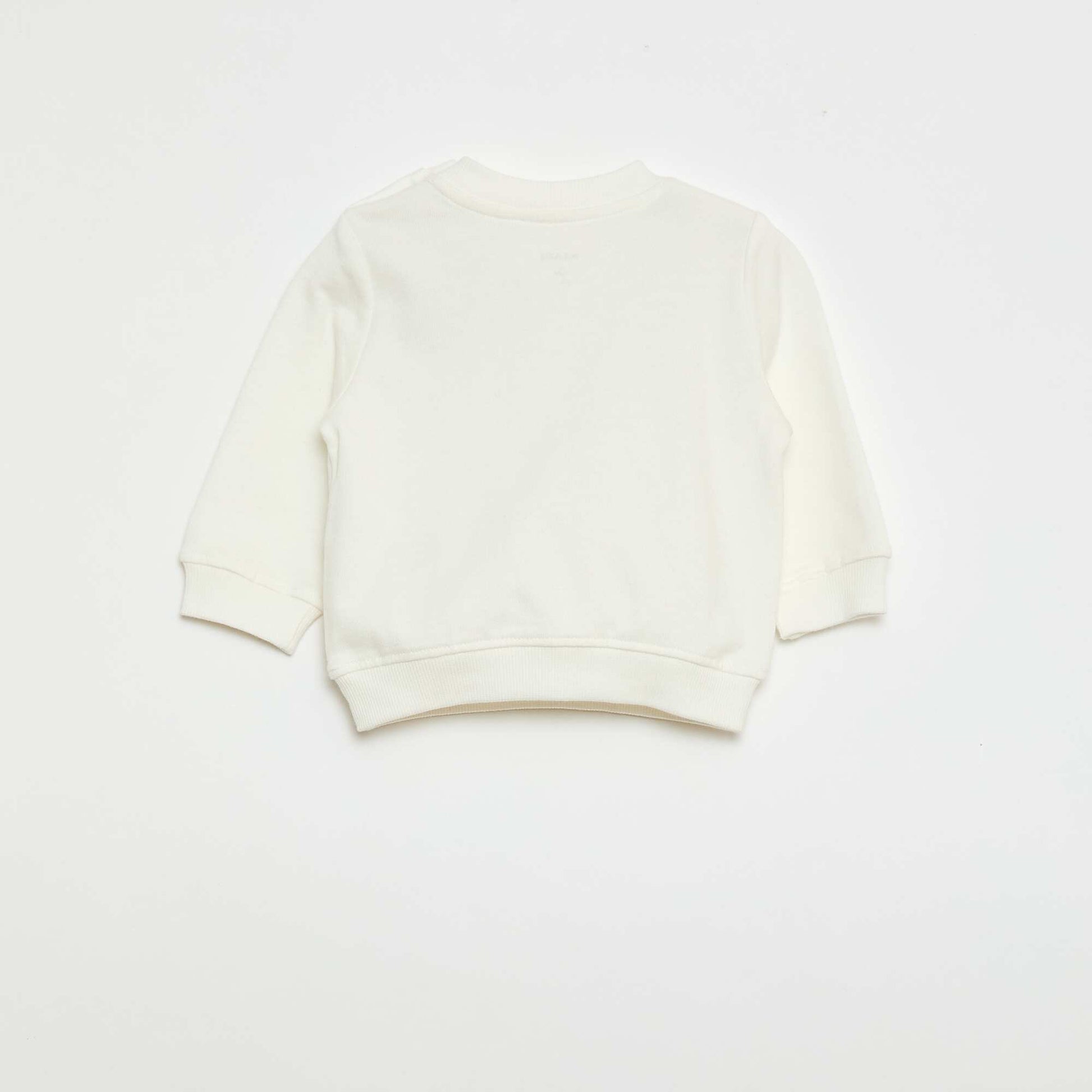 Lightweight Fleece Sweatshirt with Print WHITE