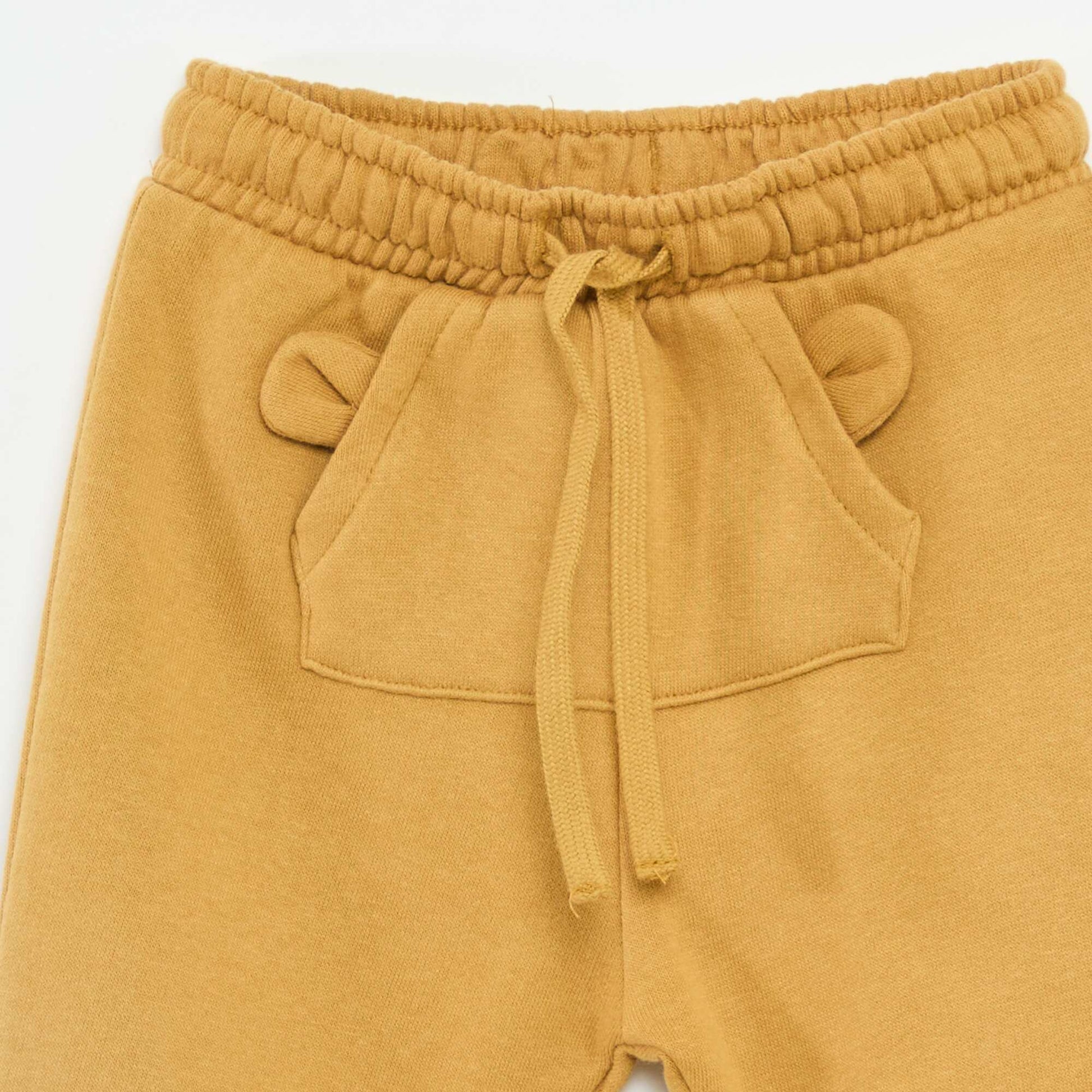 Fleece Joggers with Kangaroo Pocket and Novelty Ears BEIGE