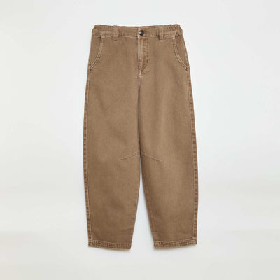 Balloon Leg Denim Jeans BEIGE